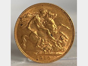 1910 EDWARD VII LONDON MINT GOLD SOVEREIGN