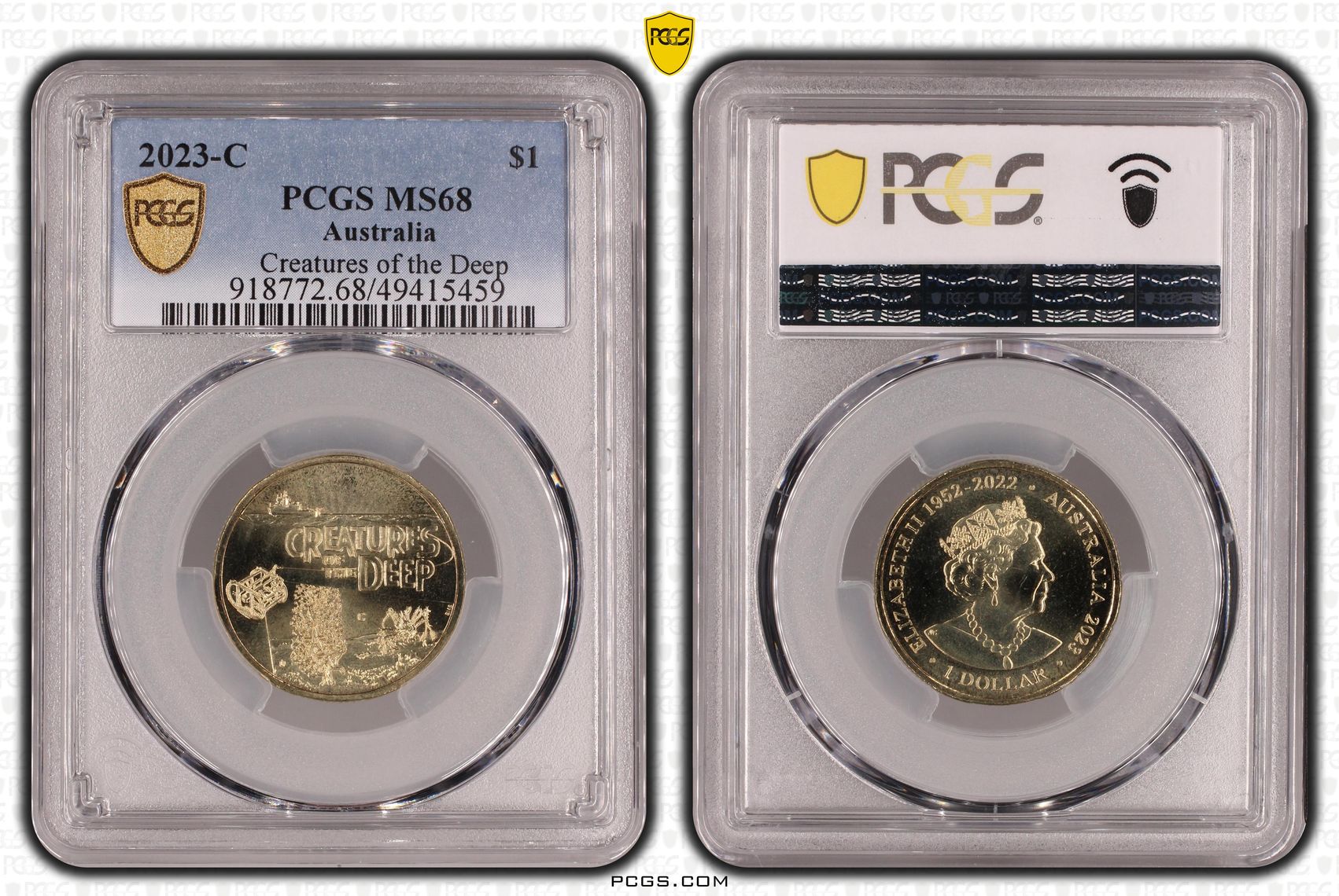 354 · Elizabeth II, One Dollar, 2023-C, PCGS MS68