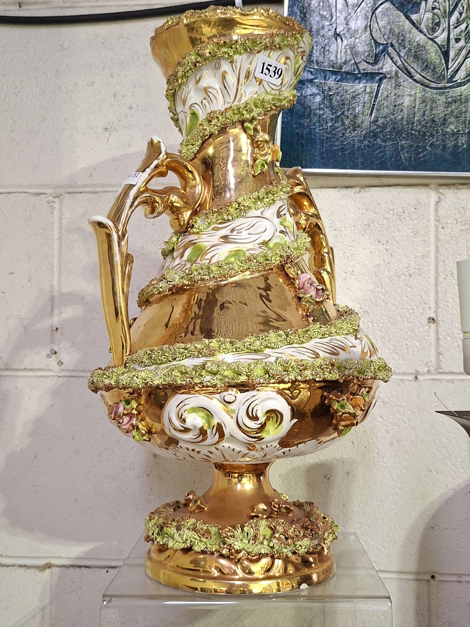 Italian Ceramic Handled Vase