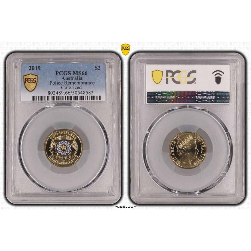 Police Remembrance Colorized, Two Dollar, 2019, PCGS MS66
