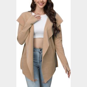 WOMENS LIGHTWEIGHT SWEATER CARDIGANOVERSIZED HOODED CARDIGANS KNIT OPEN FRONT SWETAER JACKETS OUTWEAR WITH POCKETS