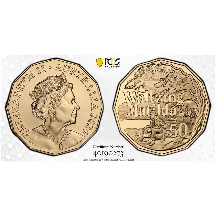 Waltzing Matilda, Fifty Cent, 2020, PCGS MS 68