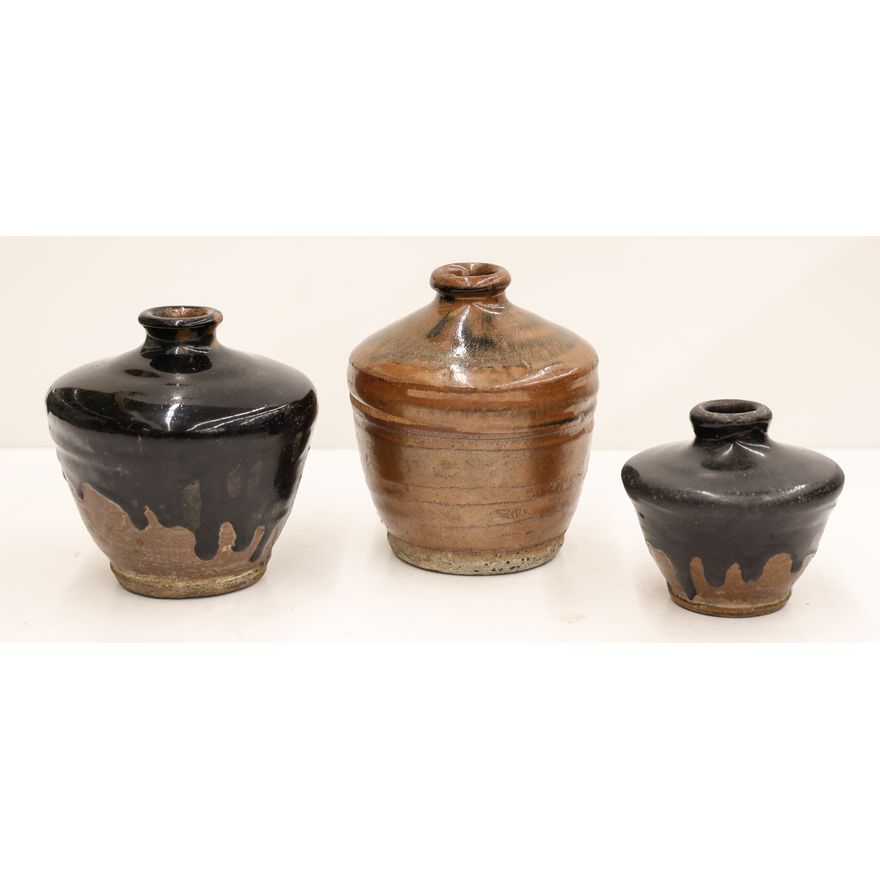 3pc Chinese Song Henan Black & Russet Jars