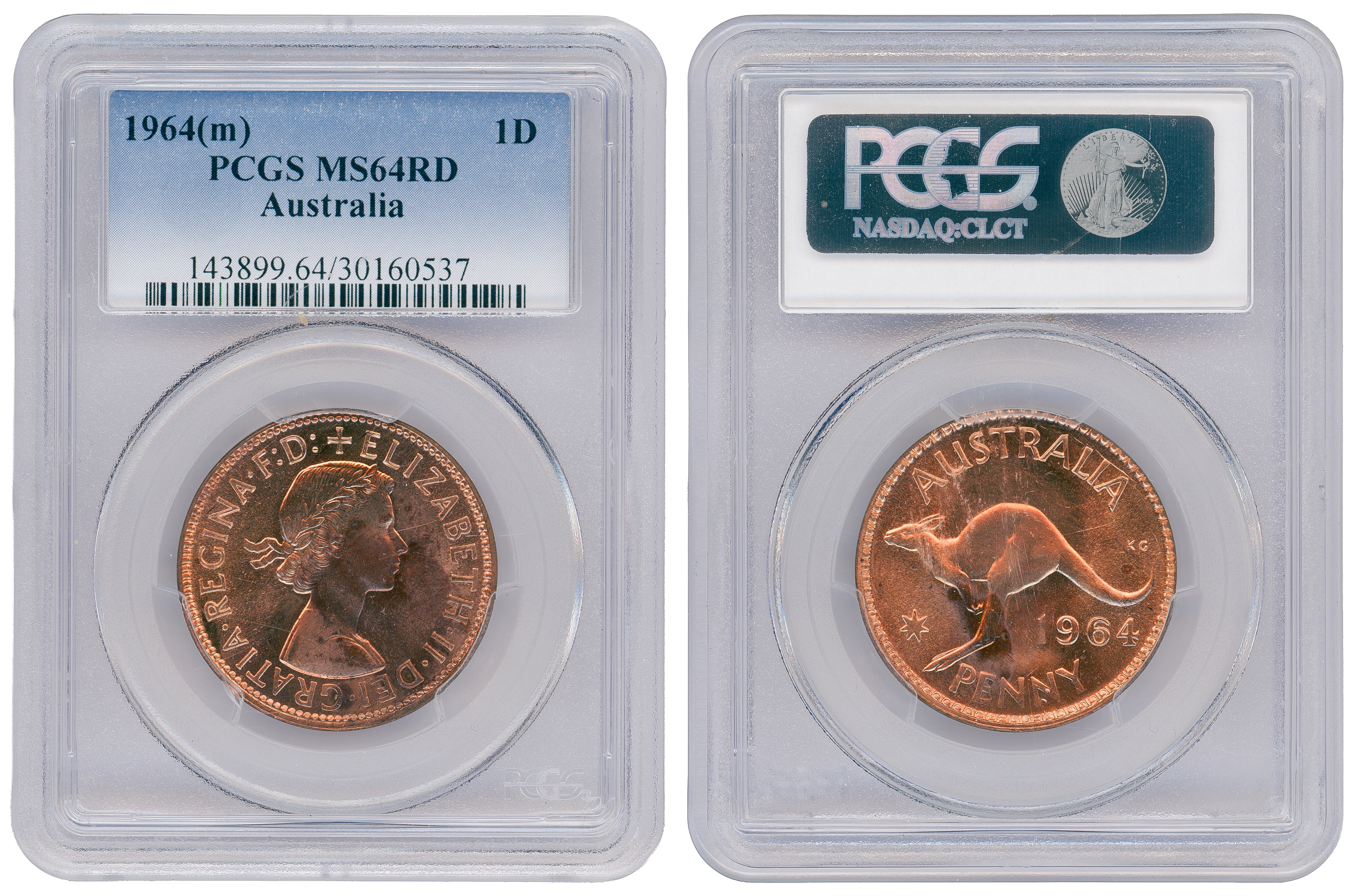 Elizabeth II, Penny, 1964, PCGS MS64RD