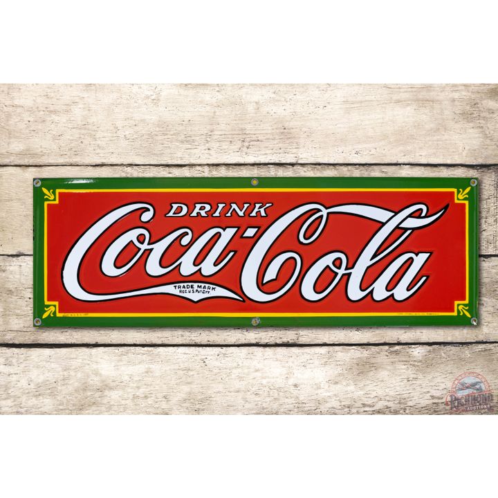 1932 Drink Coca-Cola Porcelain Sign TAC 9.5
