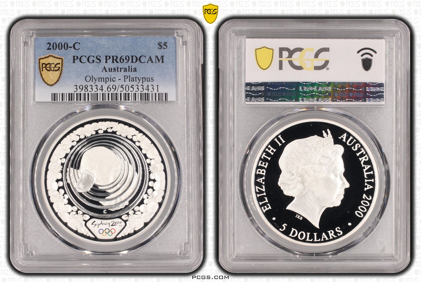 Olympic - Platypus, Five Dollar, 2000-C, PCGS PR69DCAM