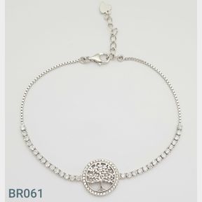 STERLING SILVER 'TREE OF LIFE� BRACELET WITH CZ'S - 51543/211