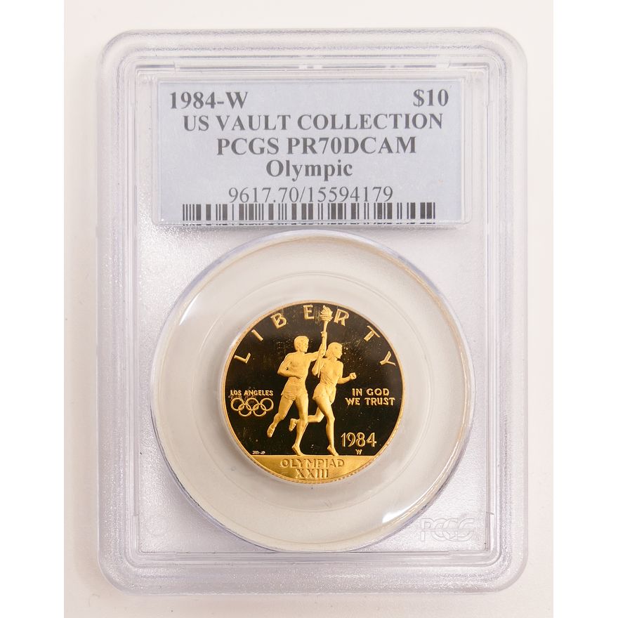 United States 1984-W Gold $10 Dollar Olympics Commemorative Coin, PCGS PR70 DCAM