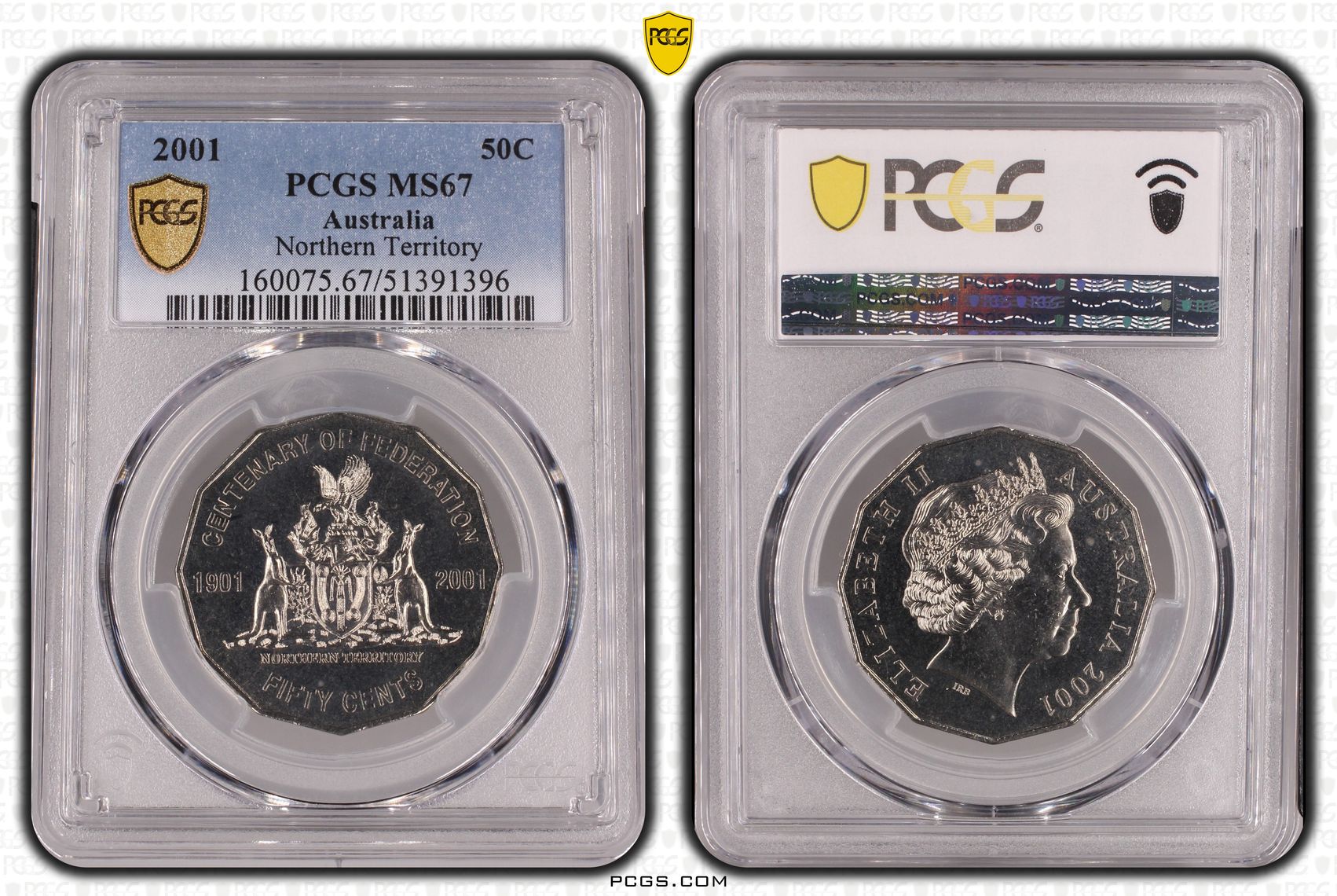 Northern Territory, Fifty Cent, 2001, PCGS MS67