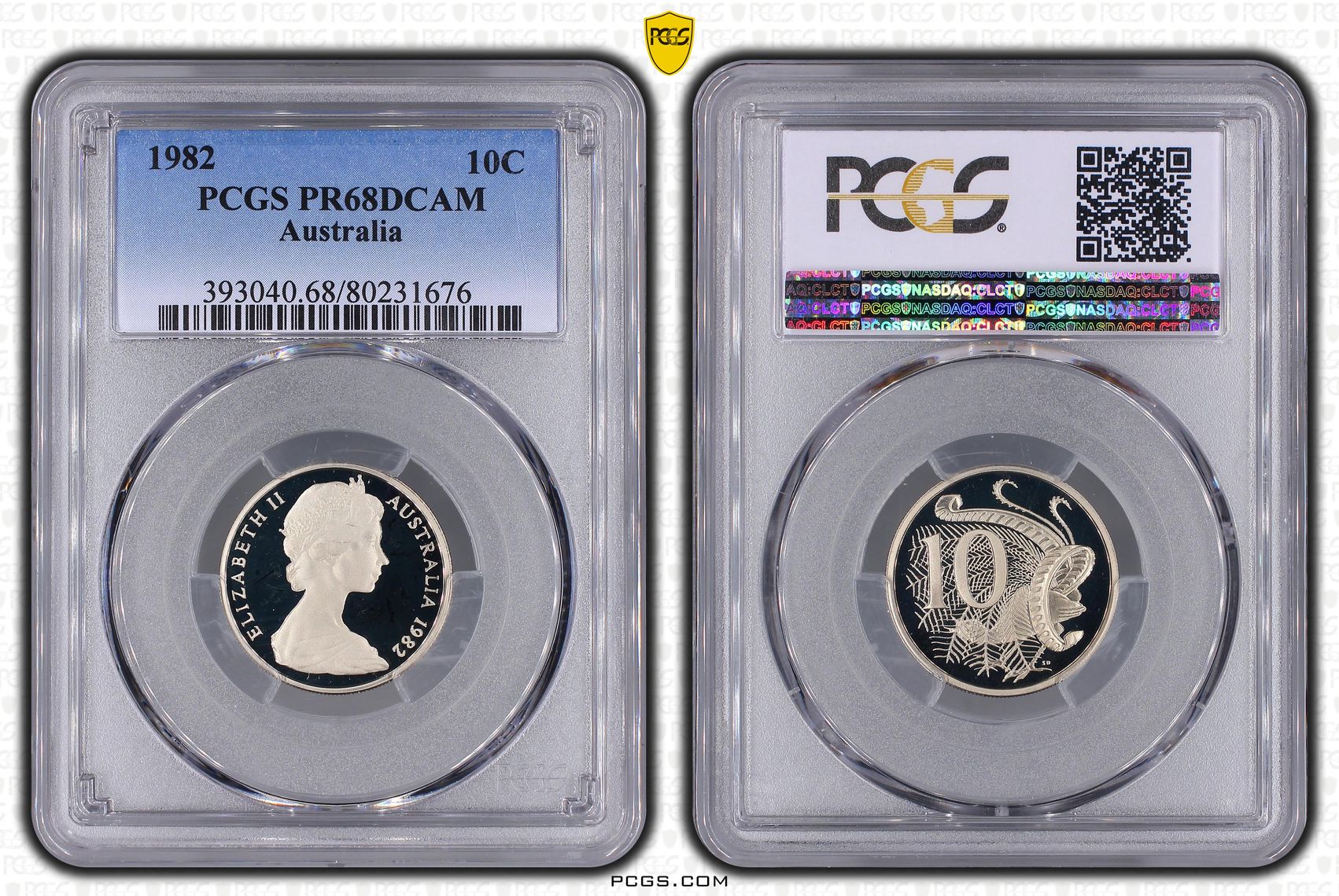Elizabeth II, Ten Cent, 1982, PCGS PR68DCAM