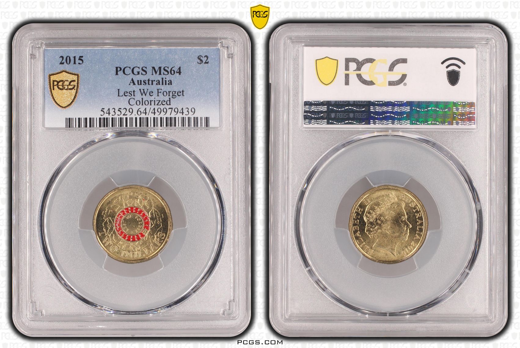 Lest We Forget Colorized, Two Dollar, 2015, PCGS MS64