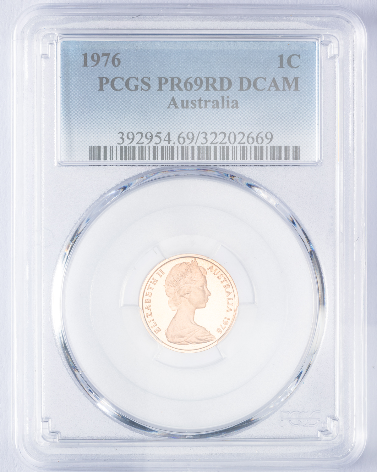 Elizabeth II, One Cent, 1976, PCGS PR69DCAM