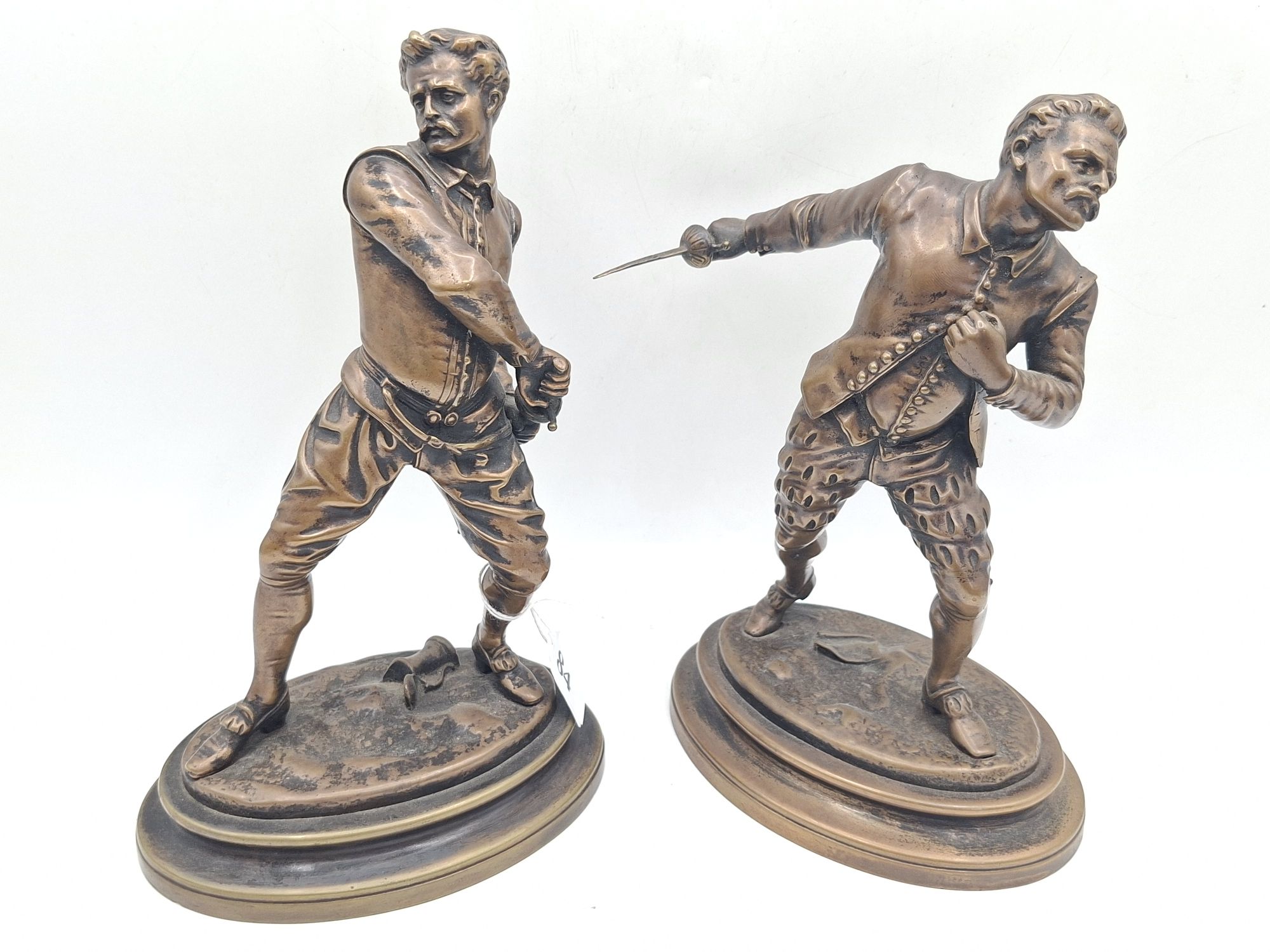 E Gillemin Dueling Cavalier Bronze Figures
