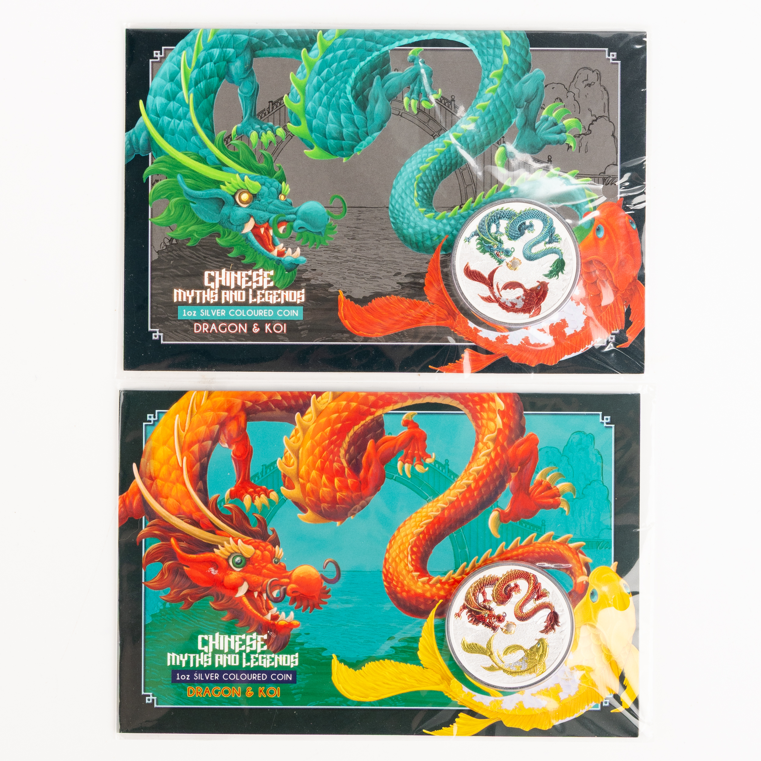 Elizabeth II, Perth Mint - Chinese Myths & Legends, Dragon & Koi, One Dollar, 2023-P, UNC
