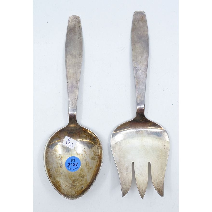 Allen Adler Sterling Salad Serving Set 9'' - 229 Grams TW