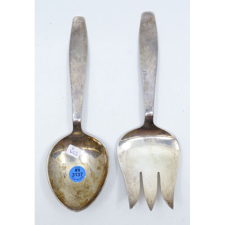 Allen Adler Sterling Salad Serving Set 9'' - 229 Grams TW