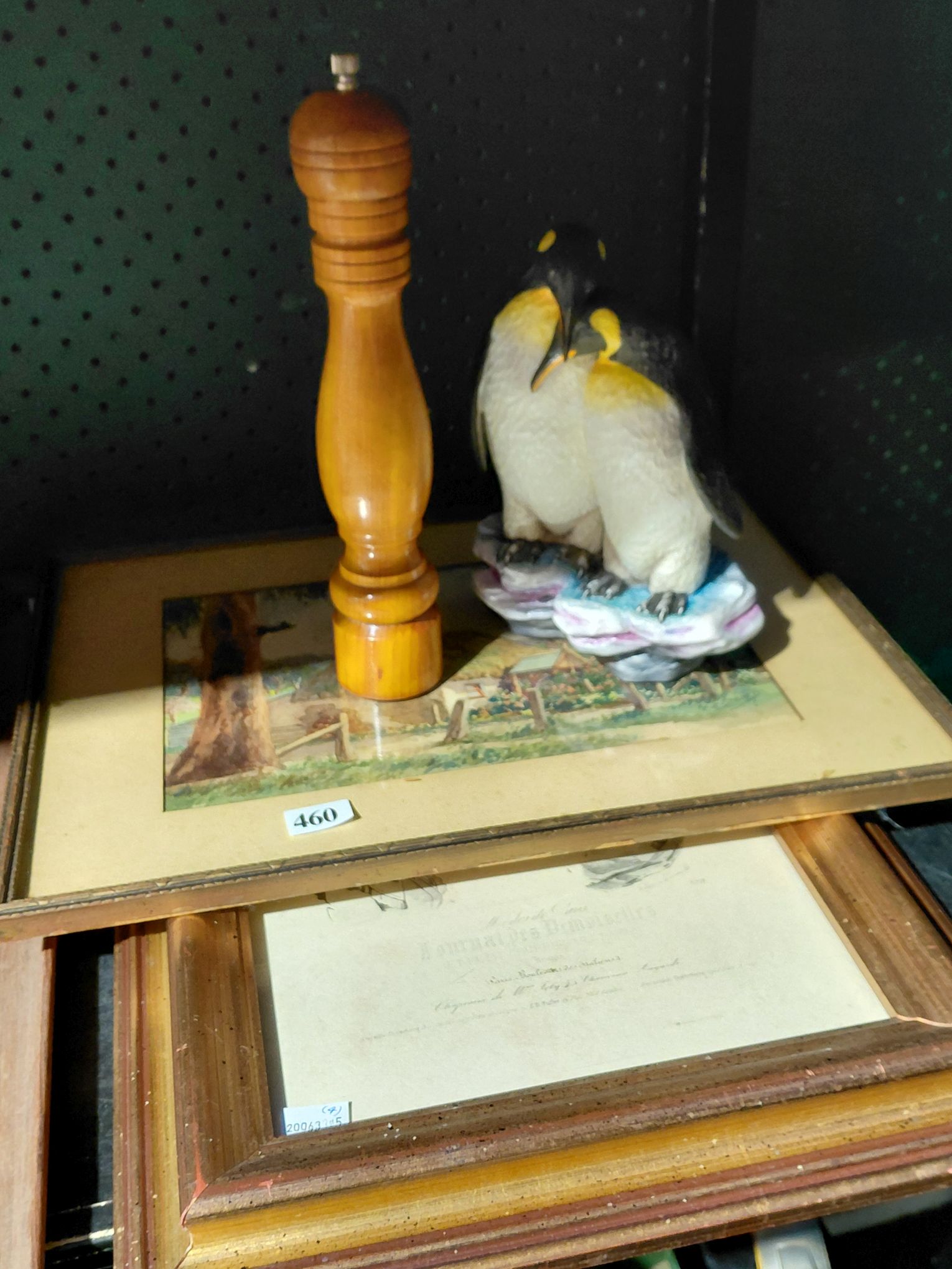 460 · PRINT, WATER COLOUR, GRINDER AND PENGUINS