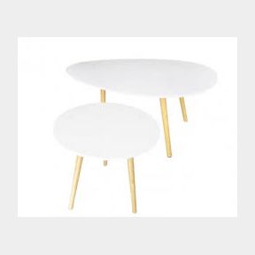 Coffee Table Set Modern Leisure Nesting Tea Table 2 Pack White |