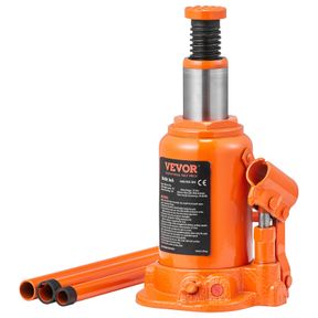 VEVOR HYDRAULIC BOTTLE JACK, 12 TON/24000 LBS ALL WELDED BOTTLE JACK, 7.5-14 INCH LIFTING RANGE, WITH 3-SECTION LONG HANDLE, FOR C