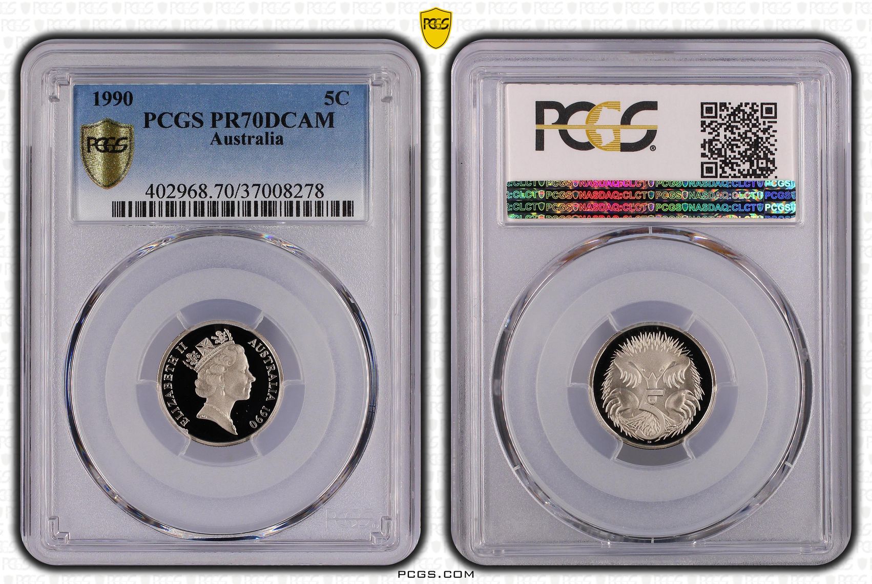 Top pop, Five Cent, 1990, PCGS PR70DCAM