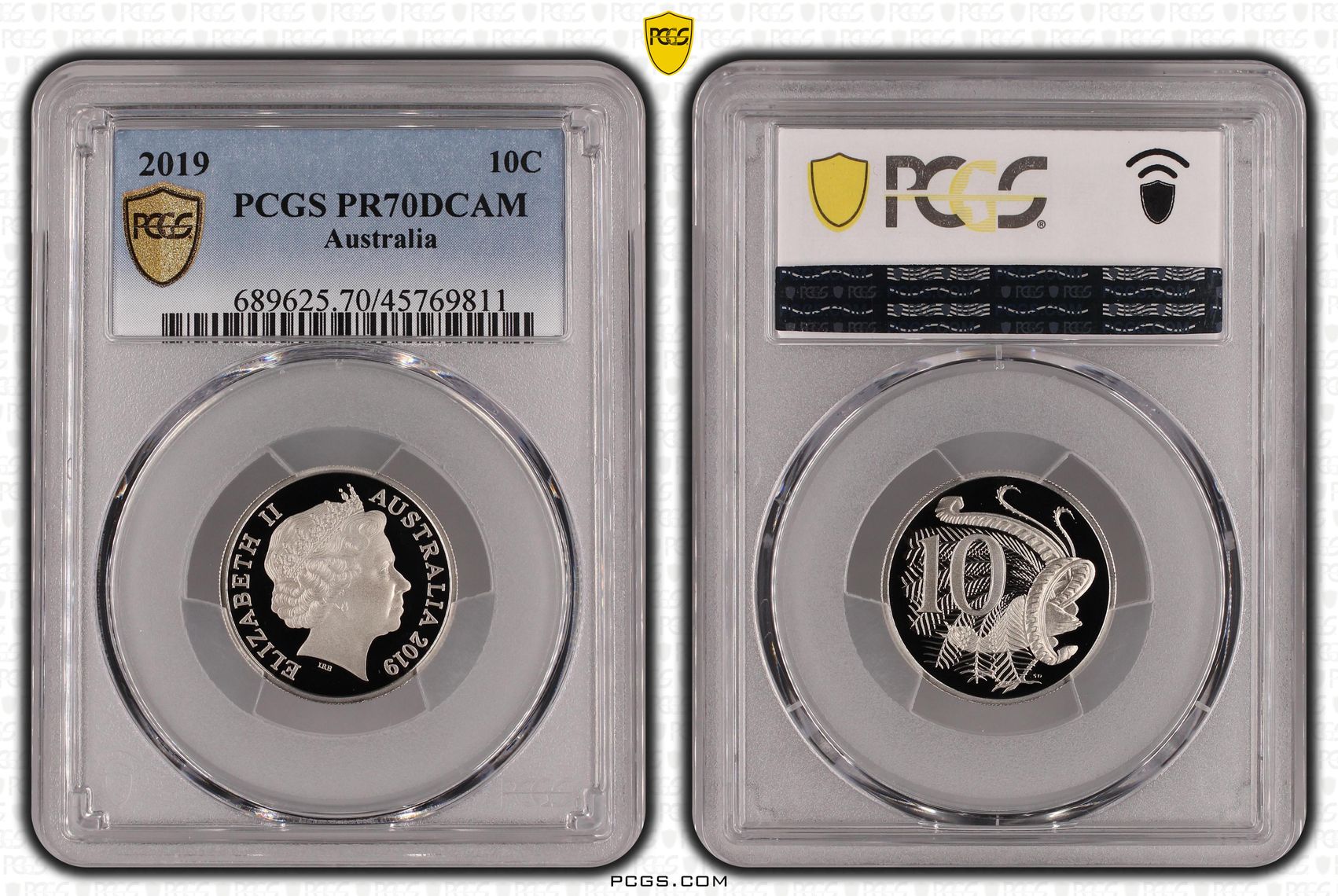 Elizabeth II, Ten Cent, 2019, PCGS PR70DCAM