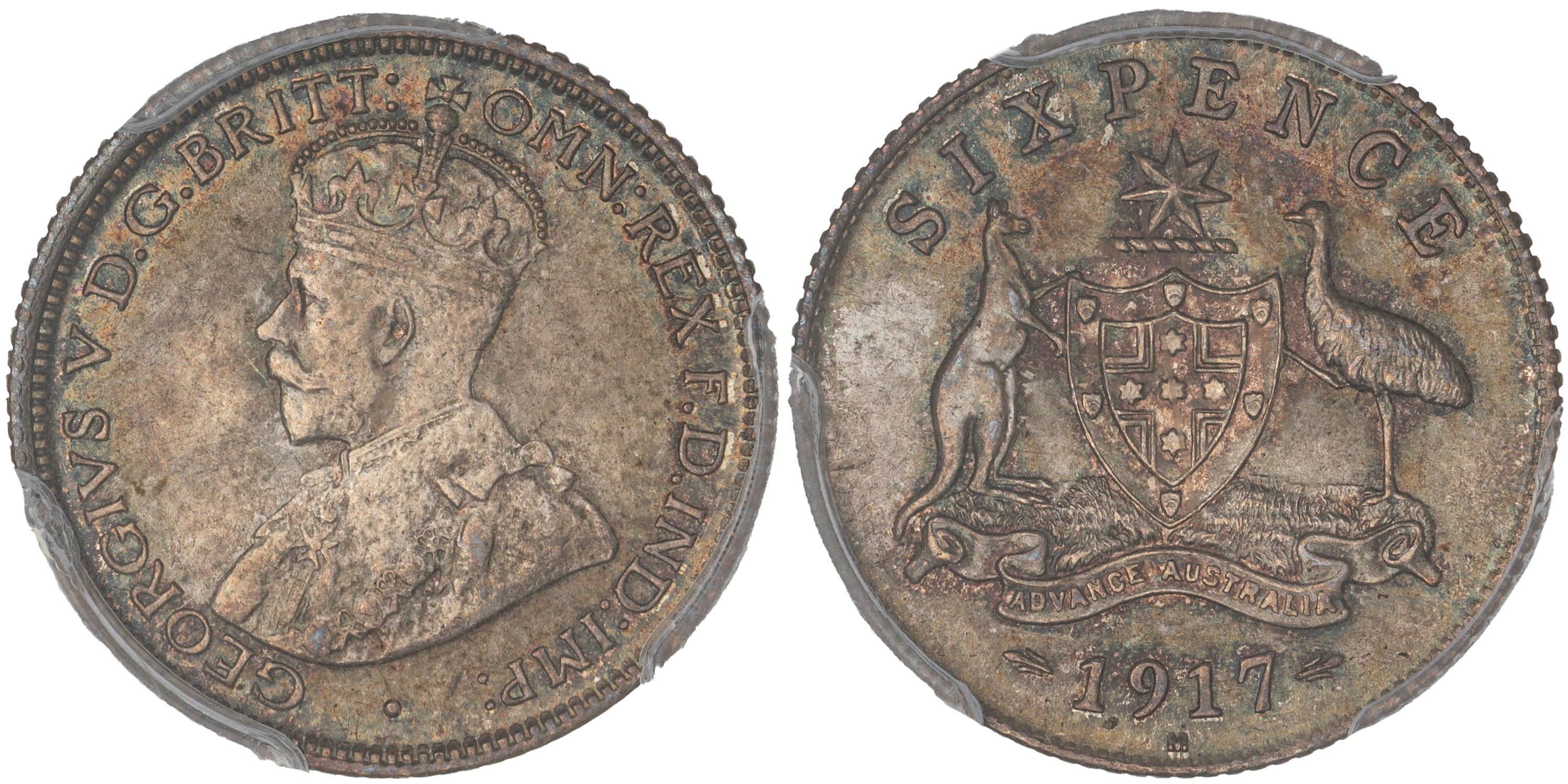 George V, Sixpence, 1917-M, PCGS MS65