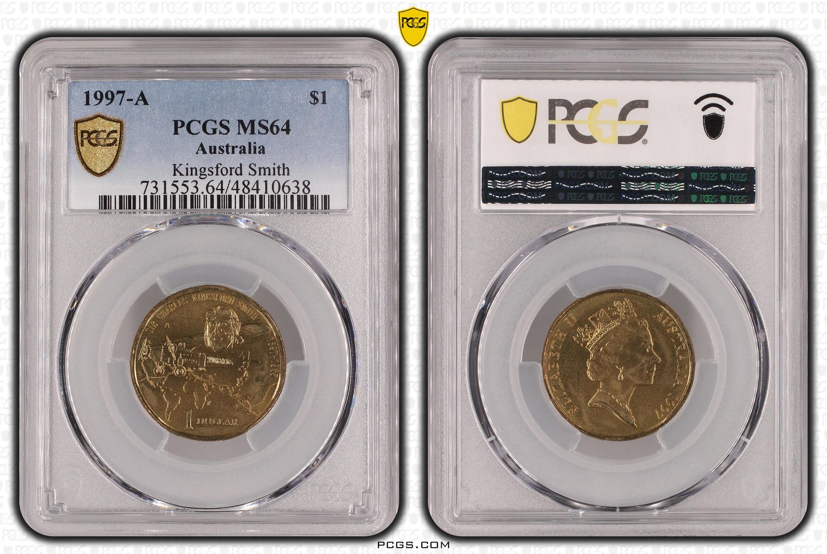 223 · Elizabeth II, Kingsford Smith , One Dollar, 1997-A, PCGS MS64