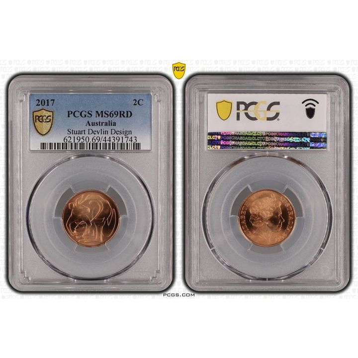 2017 Australia Two Cent, 2c Stuart Devlin Design PCGS - MS69RD -743