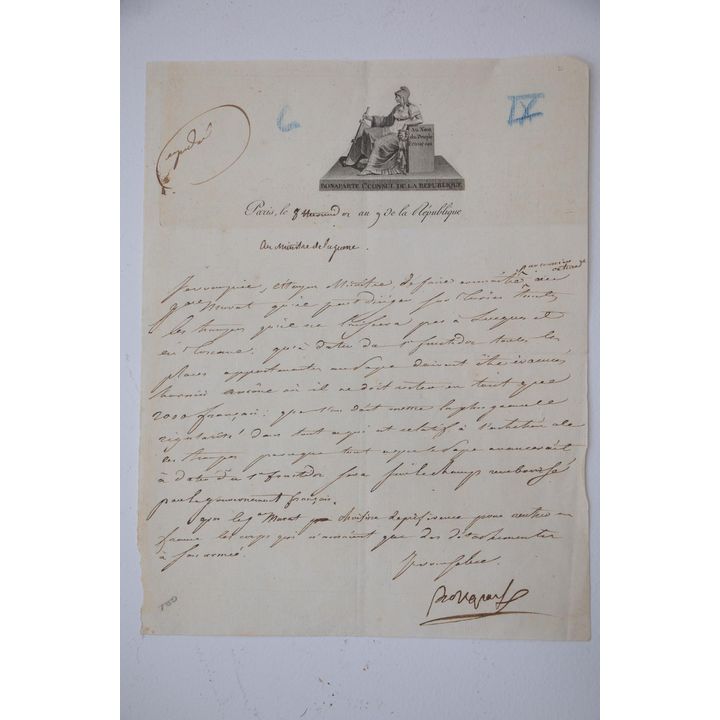 NAPOLEON I - Secretarial letter signed