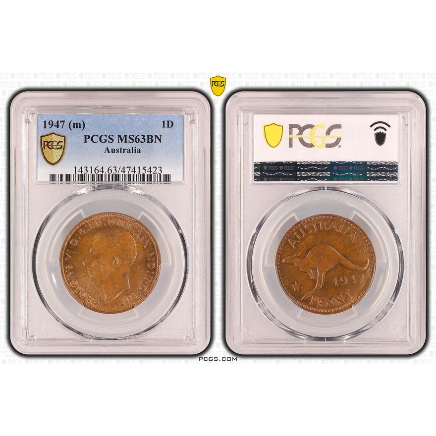 One Penny, 1947, PCGS MS 63BN