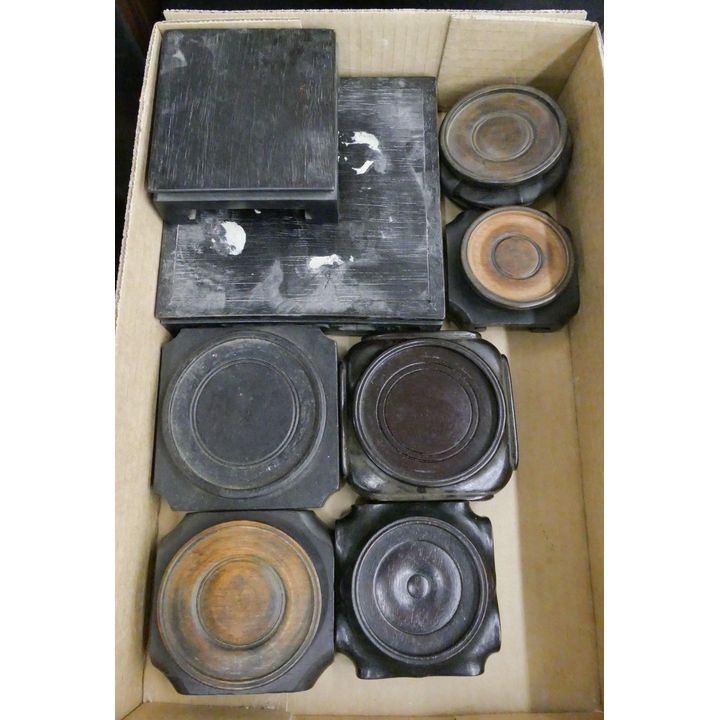 Box Old Chinese Square Wood Stands