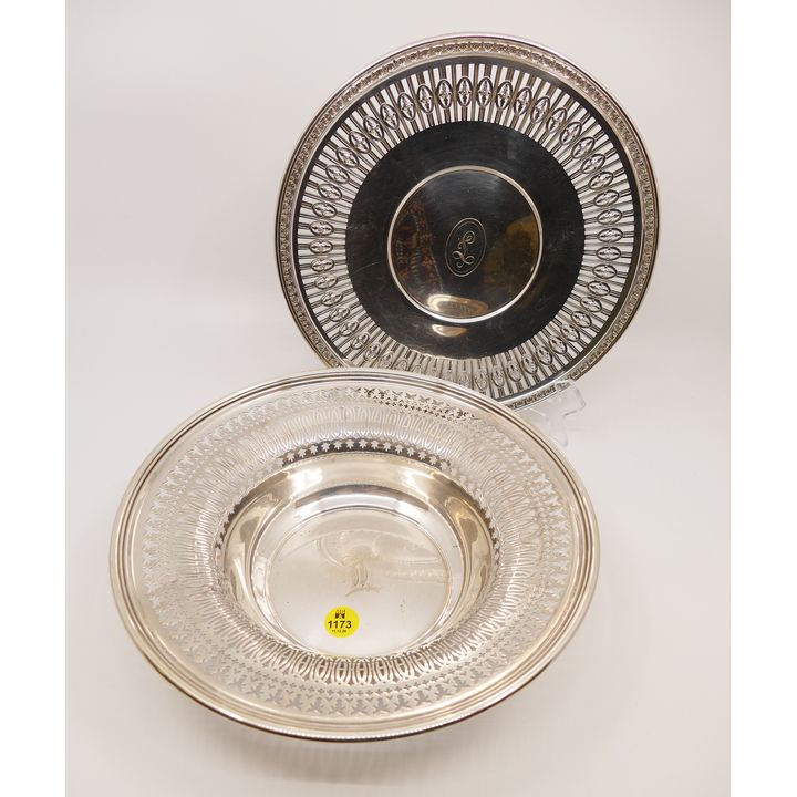 2pc Sterling Pierced Tray & Bowl- 10''- 597g