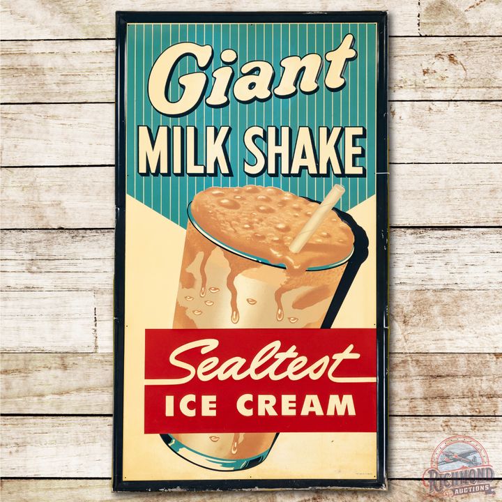 Sealtest Ice Cream "Giant Milk Shake" Metal Sign TAC 8.75