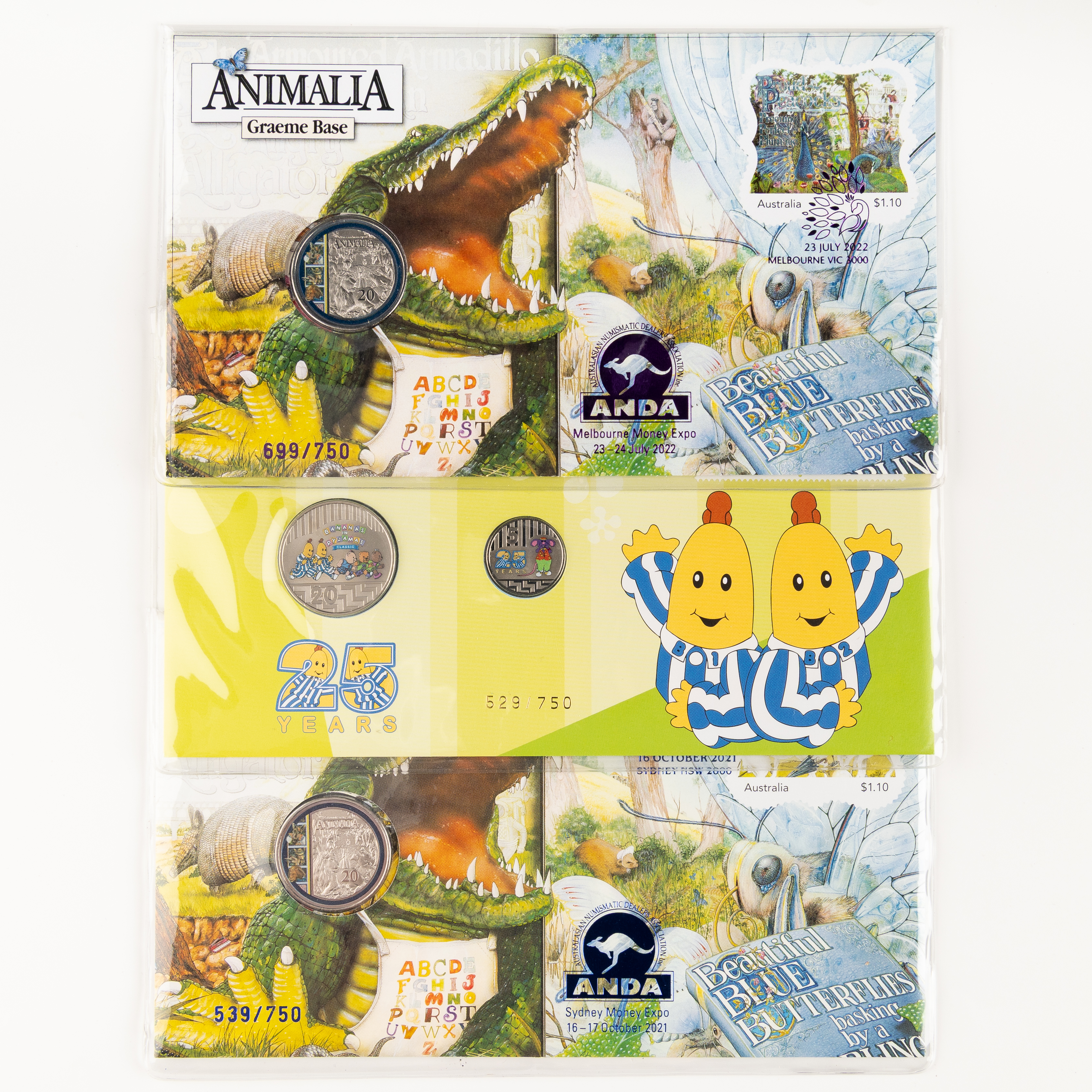 135 · Elizabeth II, Animalia & Bananas in Pyjamas, Twenty Cents, 2017 - 2022,  UNC