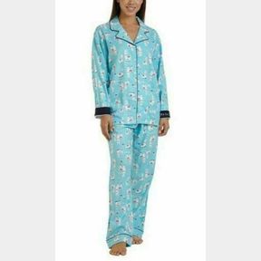 2 PIECE LIVE, LOVE, LOUNGE KAREN NEUBURGER LADIES' FLANNEL PAJAMA SET SZ S