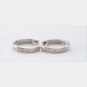 9CT WHITE GOLD HUGGIES WITH .100CT DIAMONDS COLOUR IJ CLARITY SI - 51611/105