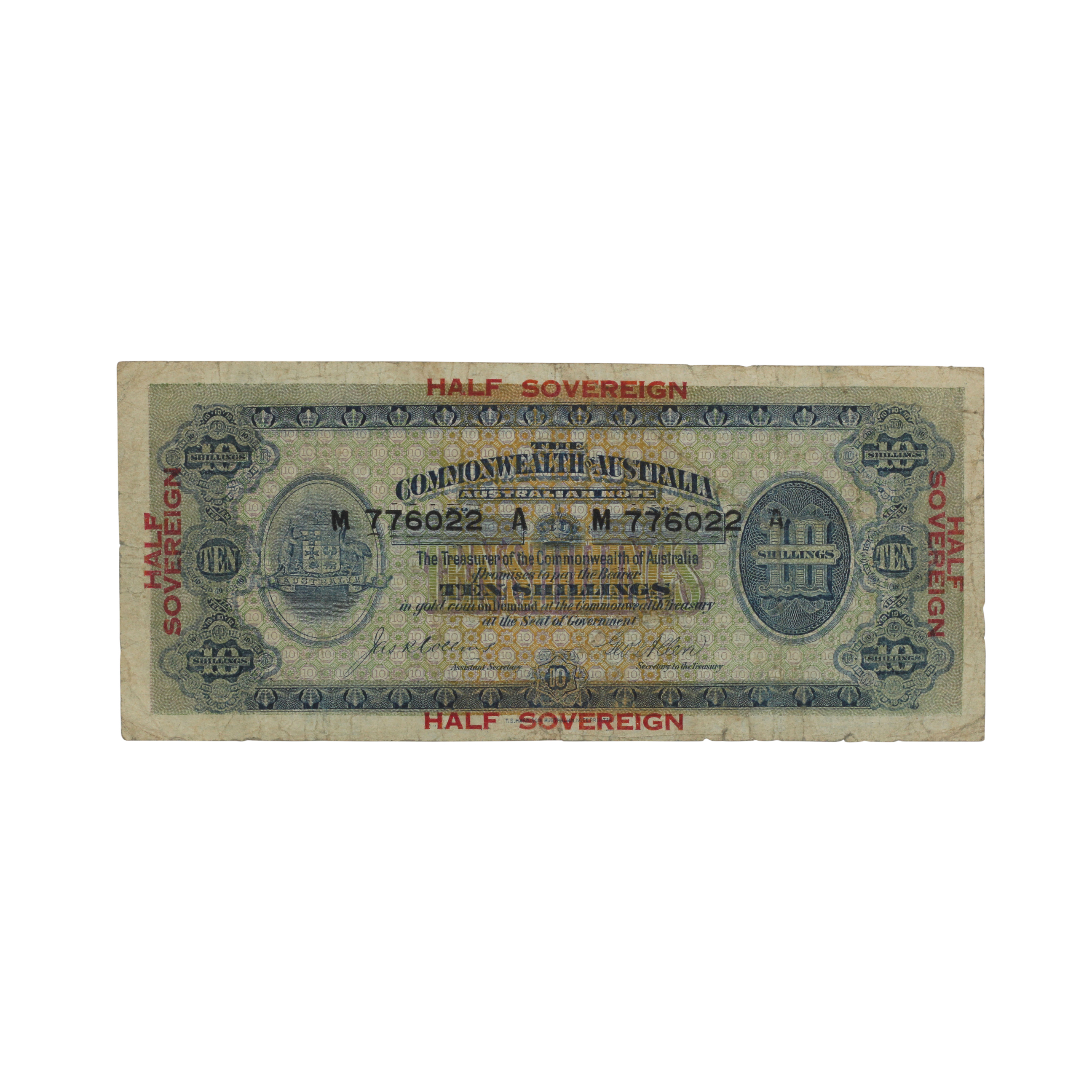 1929. · Collins/Allen, Ten Shillings, 1915, VG