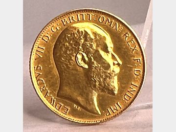 1902 EDWARD VII MATTE PROOF GOLD HALF SOVEREIGN