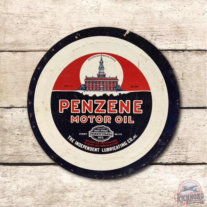 16" Penzene Motor Oil & Logo Metal Sign TAC 8.5