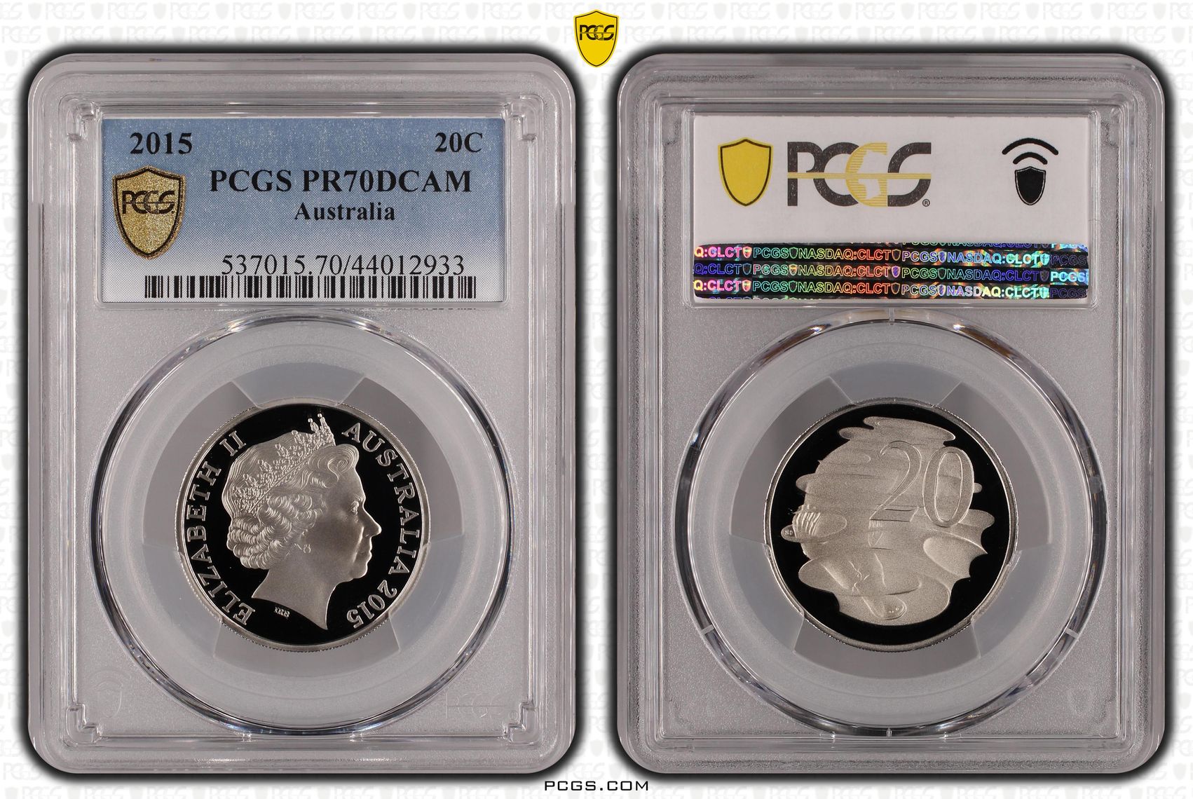 2015 Australian Twenty Cent, 20c Proof PCGS - PR70DCAM POP 73/0 -933