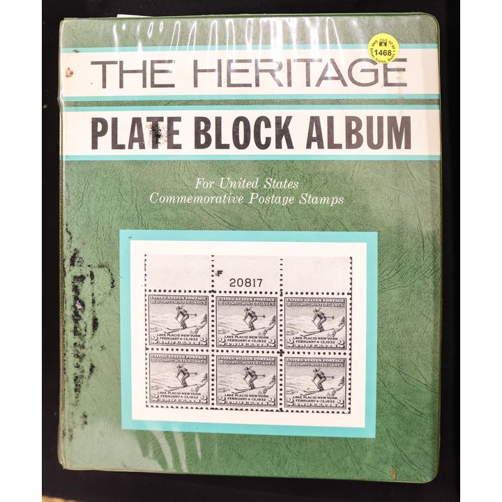 Vintage The Heritage Stamp Plate Block Album - Some filled pages