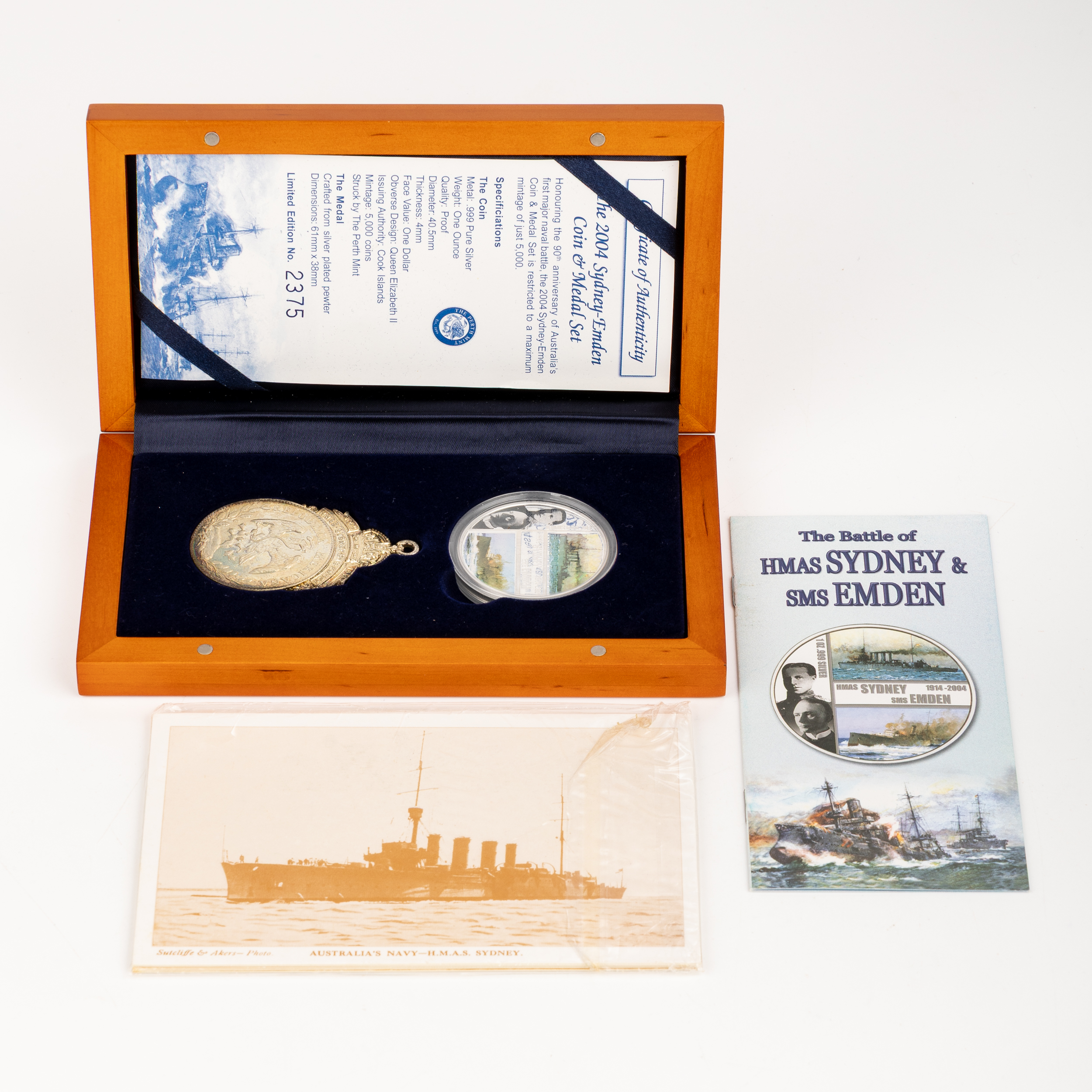 Cook Islands, Perth Mint - The Battle of HMAS Sydney & SMS Emden, One Dollar, 2004, FDC