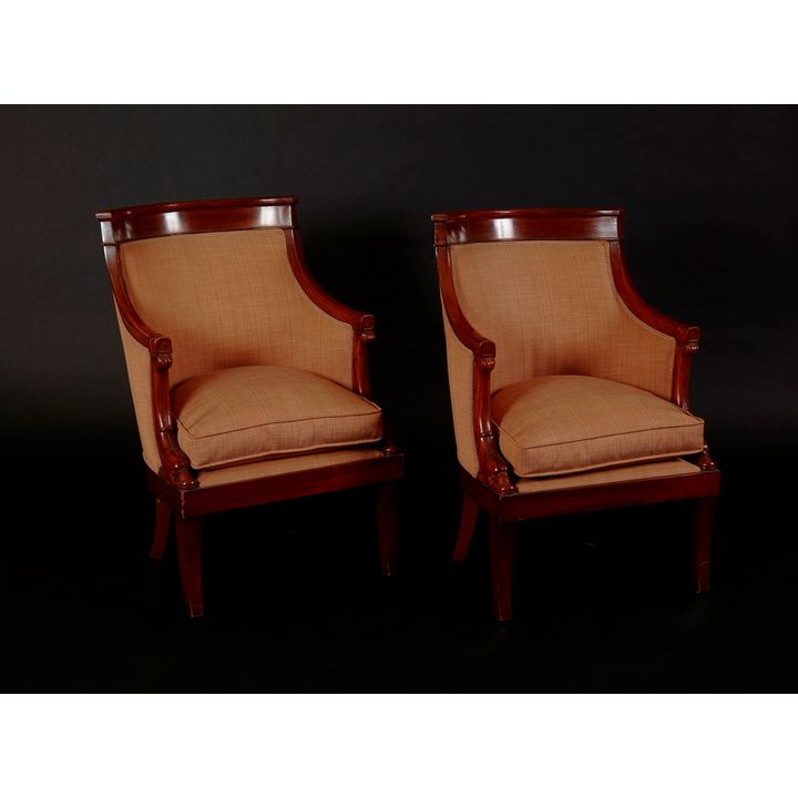 Paire de fauteuils en bois d'acajou d'époque Restauration. France, XIXème