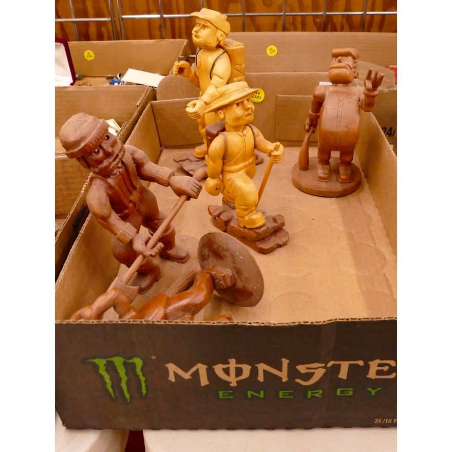 Box Carved Wood Sports & Hiker Models- approx 7''