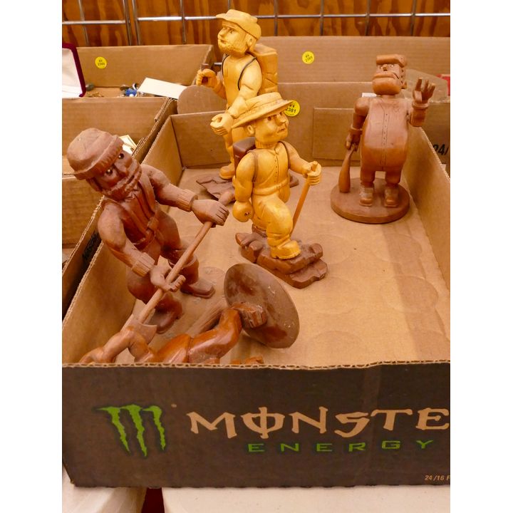 Box Carved Wood Sports & Hiker Models- approx 7''