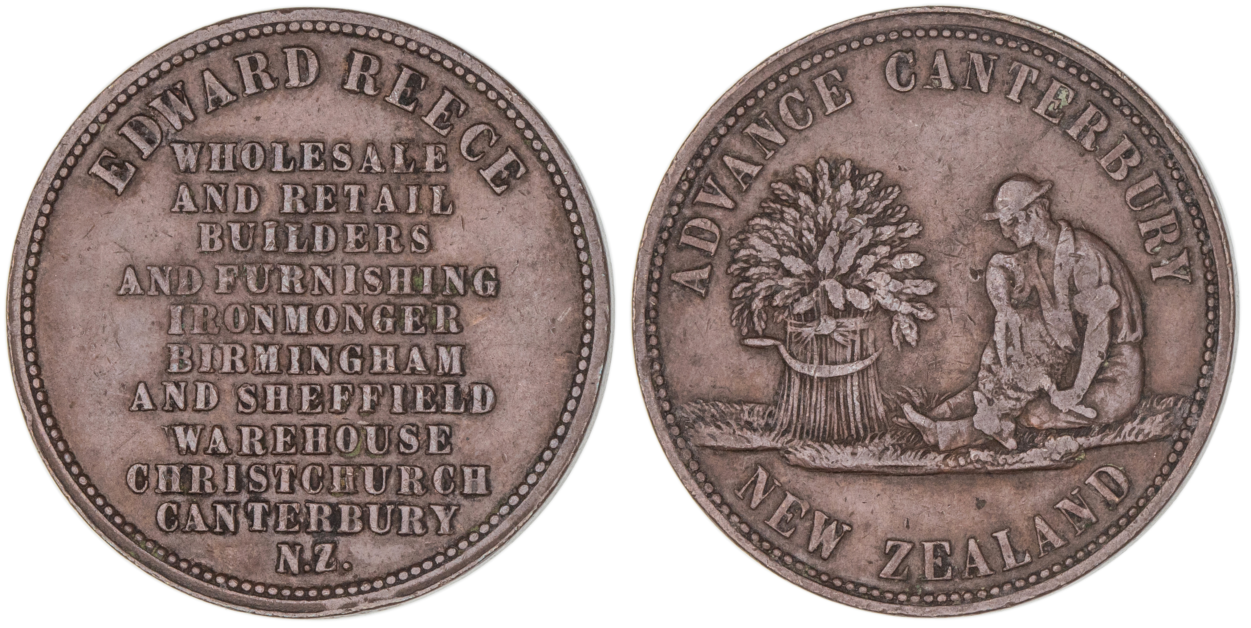 New Zealand, Edward Reece, Christchurch, Penny, ND, gVF
