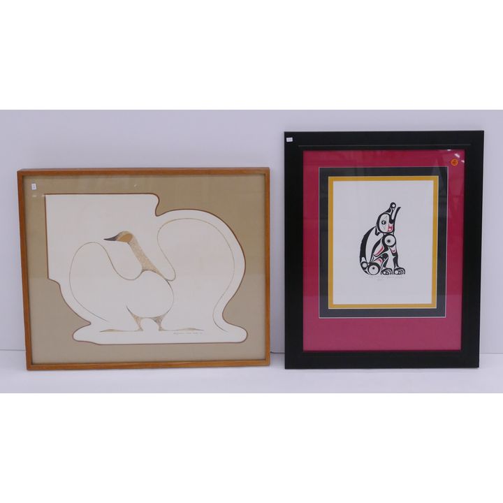 2pc NW Coast Native Prints Framed- largest 22x27''