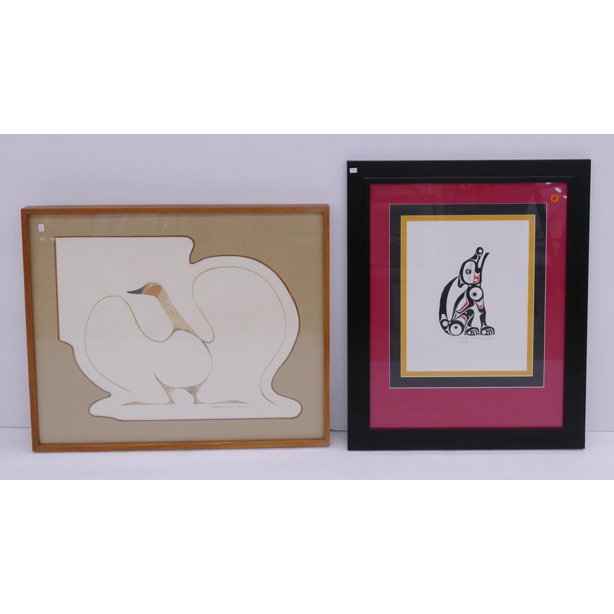 2pc NW Coast Native Prints Framed- largest 22x27''