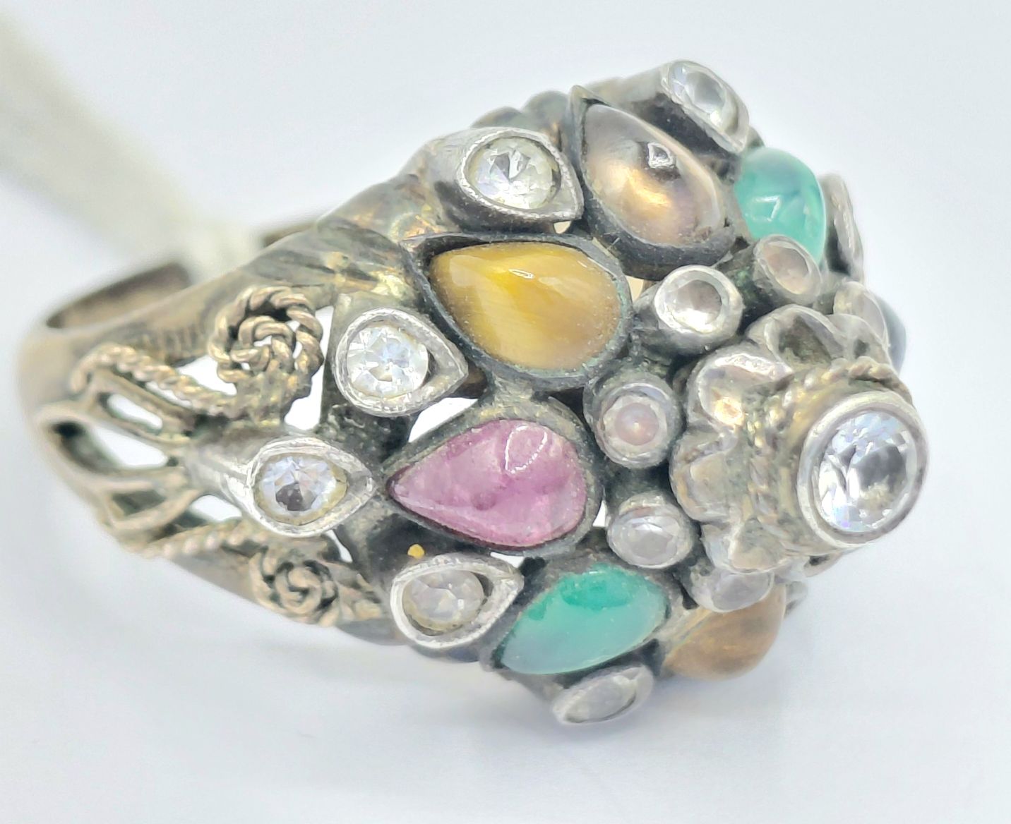 Multi Gemstone Set Dress Ring