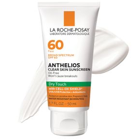LA ROCHE-POSAY ANTHELIOS CLEAR SKIN SUNSCREEN DRY TOUCH SPF 60, OIL FREE SUNSCREEN FOR FACE, OIL ABSORBING, BROAD SPECTRUM SPF + A